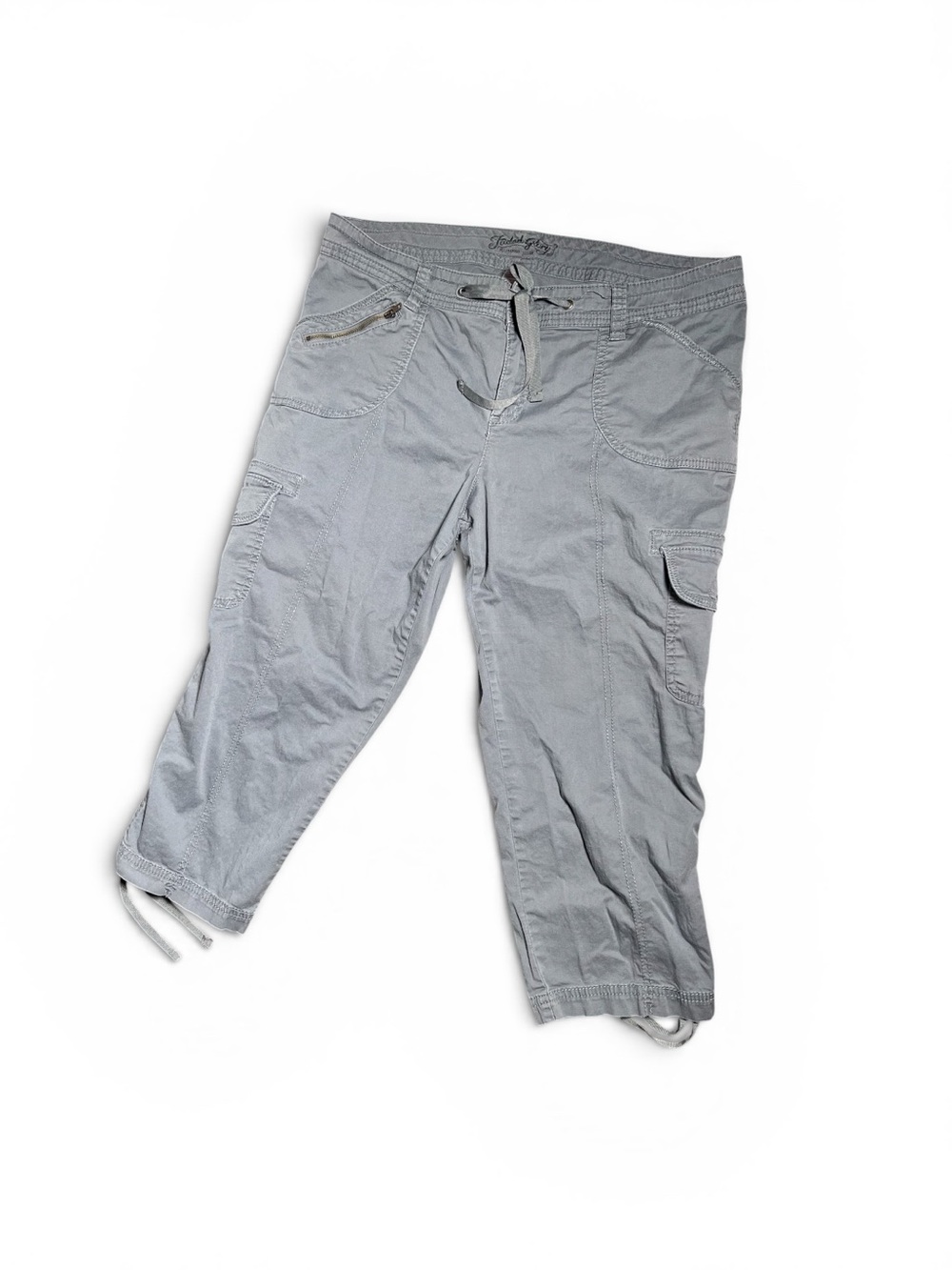 Faded Glory Light Gray Cropped Cargo Pants